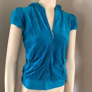 NWT juice couture velour short-sleeve hoodie top